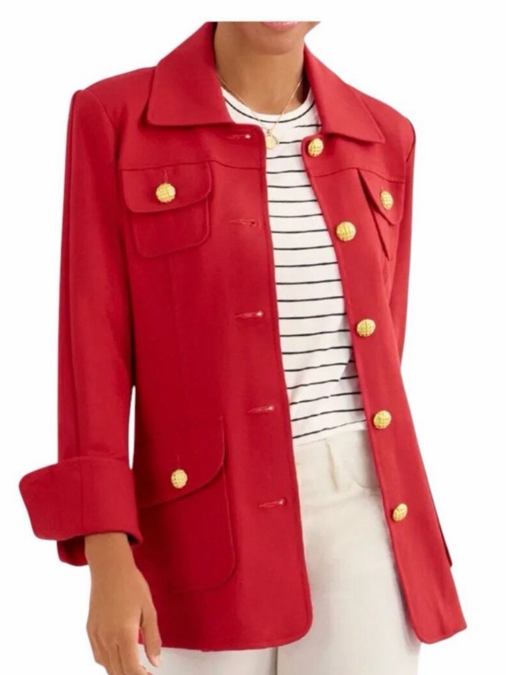 CAbi Broadcast Classic Jacket with Gold Buttons NWOT Size M